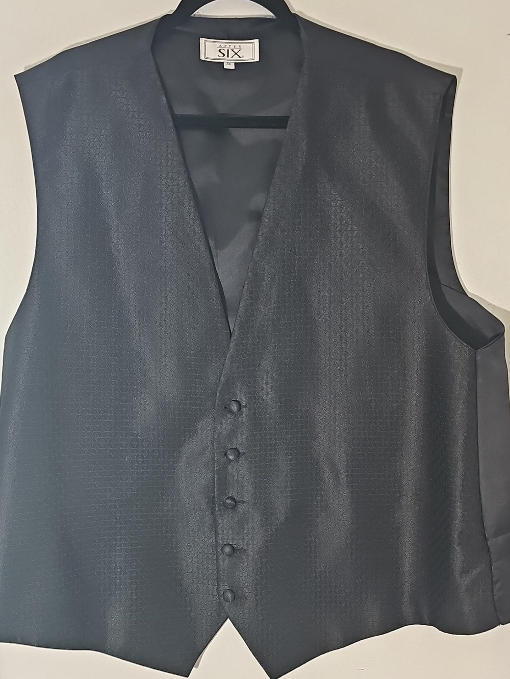 After Six Men's Black Satin Five-Button Tuxedo Vest